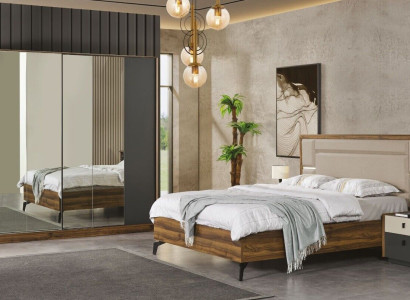 Bed Bedside table Wardrobe 4 pcs Bedroom Set Design Modern Luxury